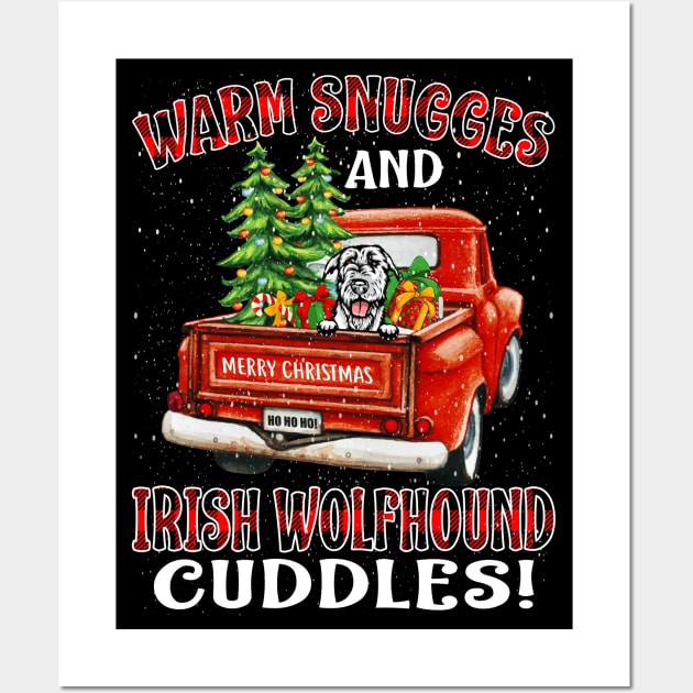 Warm Snuggles And Irish Wolfhound Cuddles Ugly Christmas Sweater Wall Art by intelus